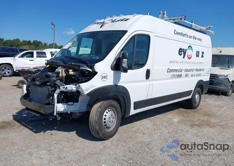 2024 Ram Promaster 2500 Tradesman High Roof 159 Wb W/Pass Seat from USA, damaged, VIN 3C6LRVDG8RE136749